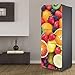 Fridge Wraps Kitchen Fridge Stickers Cover Full Doors, Fridge Sticker Full Covering Door Fridge Covers Skins wall Stickers for Kitchen Decal, Strawberry and Orange Color Fruit