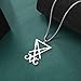 VASSAGO Sigil of Lucifer Necklace for Men Women Stainless Steel Satanic Symbol Seal of Satan Lucifer Pendant Necklace Devil Demon Jewelry Gift