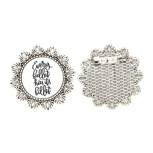 Broche de plata con diseño de flor medium para solapa y bufanda de mujer