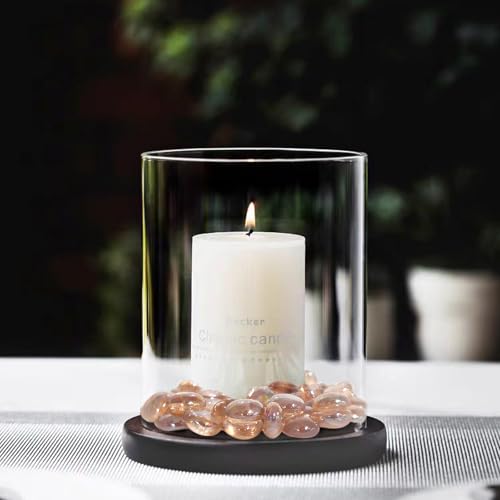 image for FANTIAN 5 lbs Pink Glass Beads for Vases,About 500 Pcs Glass Pebbles M