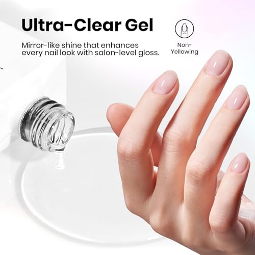 Image of Beetles Hema-Free Gel Top and Base Coat 15ml, TPO Free No Wipe Clear Glossy Nail Polish Set Long Lasting Soak Off UV Lamp Upgraded Safe Low-Sensitivity Formula Nail Gifts for Women