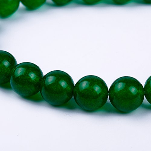 Dyed Natural Round Dark Green Jade Loose Stone Beads For Bracelet Necklace Diy Jewelry Making 4Mm, 6Mm, 8Mm, 10Mm, 12Mm By Ruilong (10Mm) #TOP3