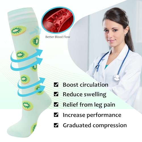 fenglaoda Compression Socks for Women Men Support Circulation 6 Pairs Socks For Nurse, Travel, Flight4
