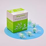 Hynec 5-Pack Universal Inline Air & Fluid Filter, Clear PC Housing with Green Fiber Element, for Oxygen Concentrators, Vacuum Pumps, Aquariums & Lab Equipment (1/8' - 3.2mm)
