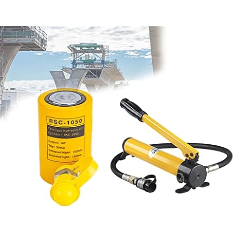 Hydraulic Cylinder Jack 10/20t and Manual Hydraulic Pump Portable Hydraulic Lifting Cylinders 50mm/1.96in Stroke Cover