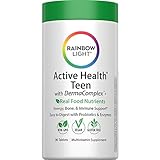 Rainbow Light Multivitamin for Teens, Vitamin C, Zinc, & B Complex, Supports Brain Health, Nerve Function, and a Strong Immune System, Gluten Free, Vegetarian, Fruit Punch, 90 Tablets