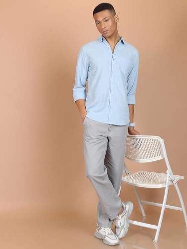 Image of Highlander Men's Ankle-Length Straight Fit Trousers | Modern Style & Comfort | Perfect for Casual & Formal Wear | Trouser for Men | Men Trousers | Trousers for Man | Pants for Man
