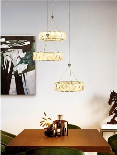 Chandelier cristal LED moderne luxe pour salon raffiné