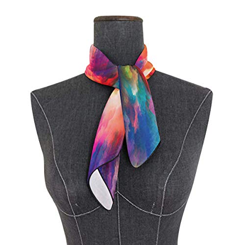 Xling Fashion Square Scarf Colorful Abstract Galaxy Paint Lightweight Sunscreen Silk Scarves Muffler Hair Wrap Headscarf Neckerchief For Women Men #TOP2