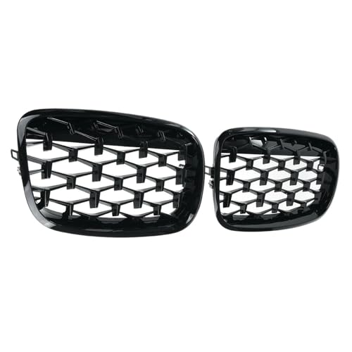 Parrillas delanteras negras con diseño de diamante cromado para BMW X5 X6