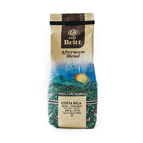 Café Britt® - Costa Rican Afternoon Blend Coffee (12 Oz.) (3-Pack) - Whole Bean, Arabica Coffee, Kosher, Gluten Free, 100% Gourmet & Medium Roast #TOP1