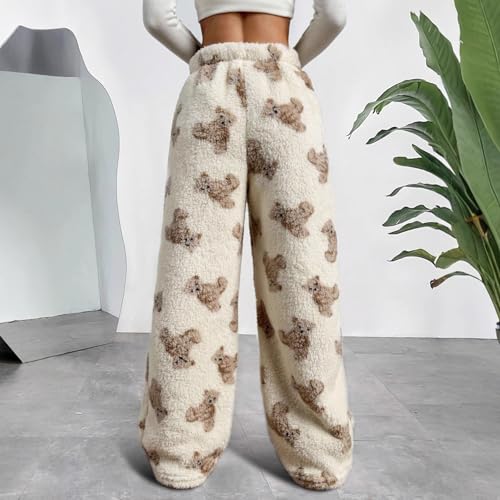 Image of Leopard Pants Women Therian Fuzzy Pajama Pants Y2k Cheetah Pants Grunge High Waisted Fluffy Pants