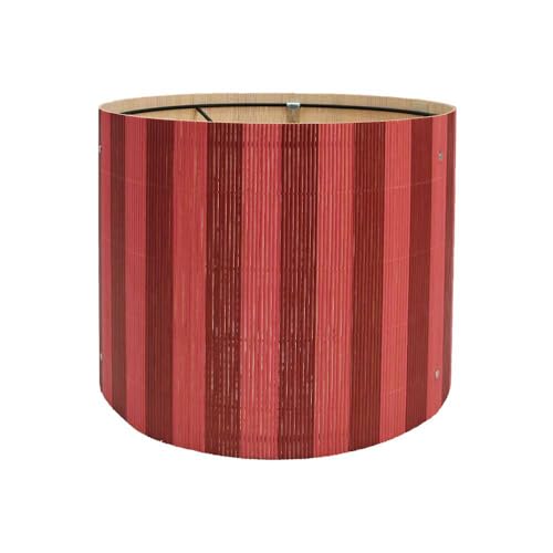 Image of bamboo lamp shade with modern decorative red &black stripe,groovy unique, ideal for living room bedroom Lamp Replacement Accessories E27, 11.8Inch (crimson)