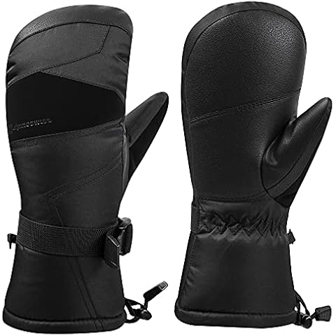 alpine swiss Mens Waterproof Gauntlet Ski Mittens Winter Sport Gloves Snowboarding Windproof Warm 3M Thinsulate Cover