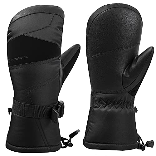 Alpine Swiss Mens Waterproof Gauntlet Ski Mittens Winter Sport Gloves Snowboarding Windproof Warm 3M Thinsulate