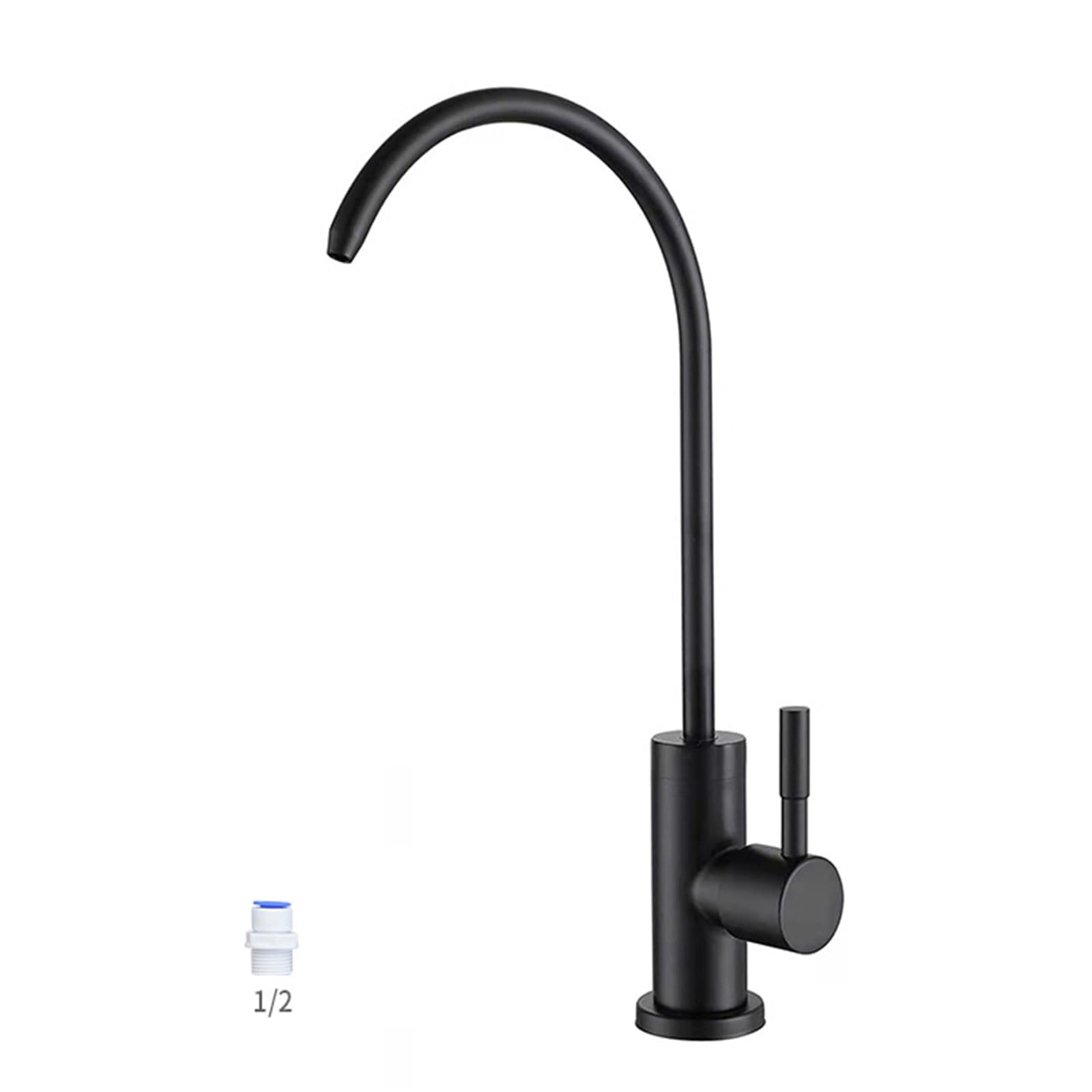 WDSOPK faucet Swan Neck Kitchen Sink Filter Tap with 360° Rotat Plating Premium Drinking Water Faucet (Black A)
