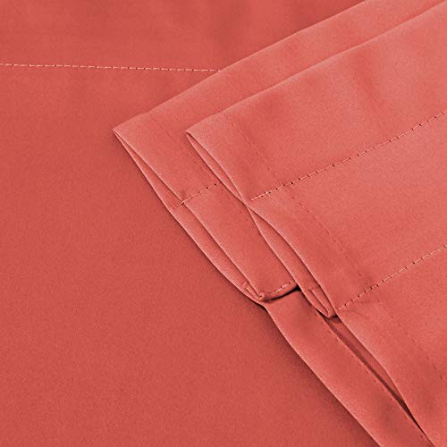 Turquoize Blackout Valances Curtain For Kitchen Rod Pocket Short Windows Valance Curtains For Living Room/Bedroom, 52" W X 18" L, 2 Panels, Coral #TOP4
