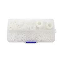 Vista 3 de Eowpower Kit surtido de arandelas planas de nailon blanco de 500 piezas para tornillo M2 M2.5 M3 M4 M5 M6 M8 M10