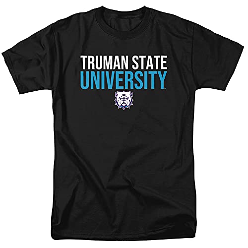 Truman State University Official Stacked Unisex Adult T-Shirt, Black, 3X-Large