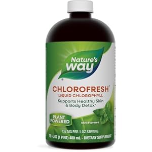 Nature’s Way Chlorofresh, Liquid Chlorophyll, Supports Healthy Skin & Body Detox*, Internal Deodorant*, Mint Flavored, 16 Fl. Oz (Packaging May Vary)