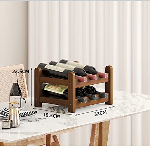 Soporte de botella de vino de bambú para 6 botellas miniatura 3