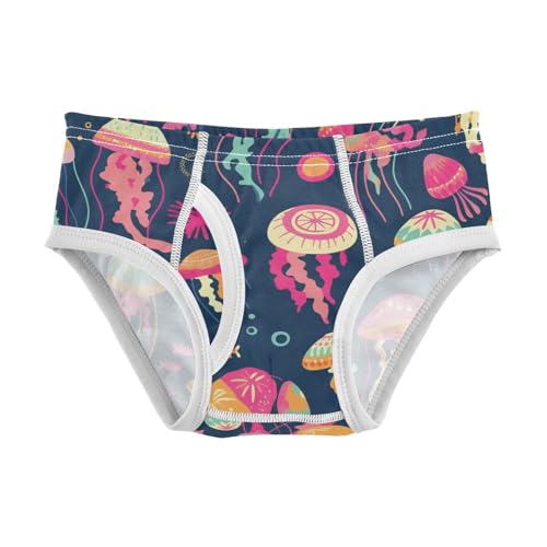 KLL Colorful Jellyfish Baby Boys Cotton Nighttime Underwear Breathable Children Panties