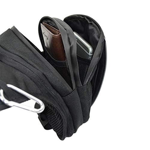 Hebetag Motorcycle Drop Leg Bag Oxford Waist Pack for Men Women Bum Hip Fanny Belt Purse Pouch Outdoor Travel Hiking Cycling Thigh Daypack, Black(Green) - Thumbnail 6