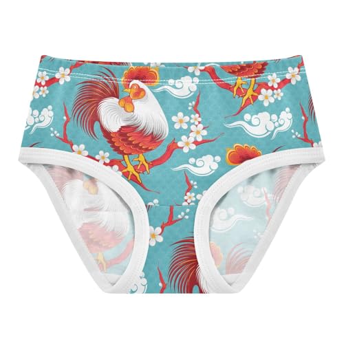 Wusikd Chicken Cherry Girls' Underwear Cotton Flower Girls Briefs Soft Toddler Underwear 4T
