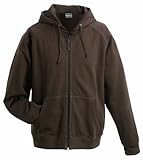 Raglan-Schnitt James & Nicholson Herren Hooded Jacket Kapuzenpullover, Braun (Brown), X-Large
