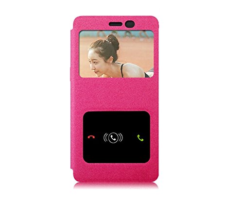 Image of Heartly goldsand Sparkle Luxury pu Leather Window Flip Cover Stand Back Cover Case for xiaomi redmi Note 2 Dual sim - Cute Pink