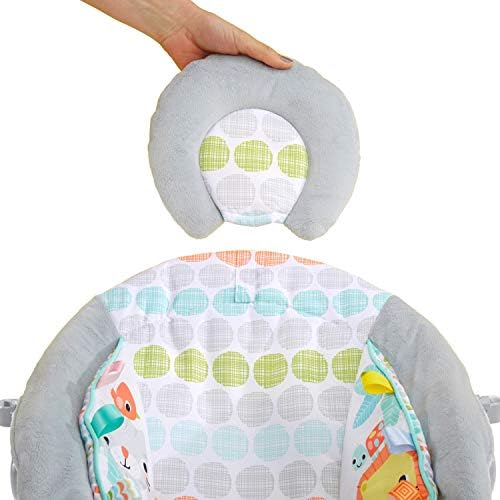 Bright Starts Comfy Ana Kucağı Yatıştırıcı Titreşimler Bebek Koltuğu - Kumaş Oyuncaklar, Müzik ve Çıkarılabilir Oyuncak Barı, 0-6 Ay, 9 kg'a Kadar (Whimsical Wild) - Görsel 4