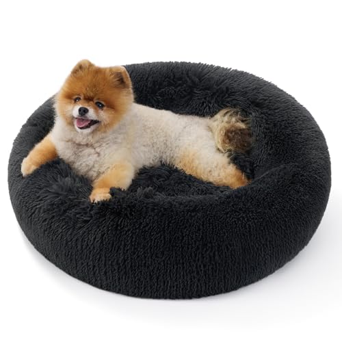 BEDSURE Katzenbett waschbar Flauschiges Katzenbett - Ø 60 cm Katzenschlafplatz für Katzen und kleine Hunde, plüsch Katzenkissen rund Kuschelbett,...