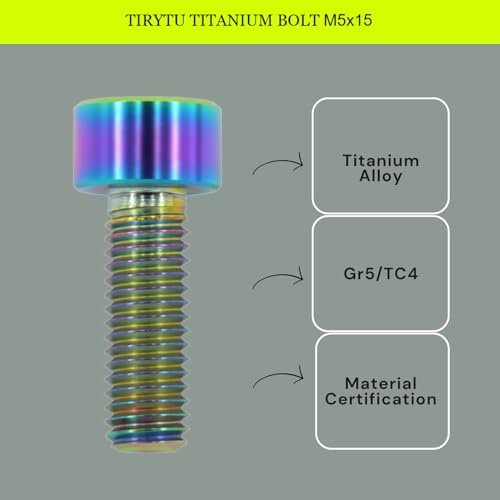 Image of 4PCS Titanium Bolts M5x15mm Hex Socket Cap Screw, Colorful | M5 Hex Socket Screws, Lightweight Design, Ideal for Humid /Salty Environments, Bicycle Water Bottle Cage Fasteners