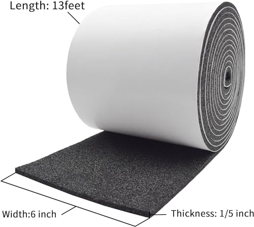 Image of DOBTIM Pipe Insulation Foam Wrap Tape, Insulation Tape for Water Pipes, Pipe Wrap Insulation, Foam Pipe Insulation 13 Ft Long x 6 Inch Wide x 1 /5 Inch Thick