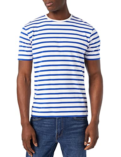 Armor Lux Herren Kurzarm Marine-Stil Morgat aus Baumwolle T-Shirt, Mehrfarbig (Blanc/Etoile Dw5), Large