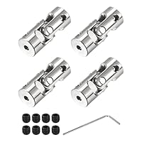 sourcing map 4 Stück Drehbare Kreuzgelenk Wellenkupplung 2.3mm bis 3mm Innendurchm. L23 x D9 mit Schrauben und Schraubenschlüssel für RC Modell