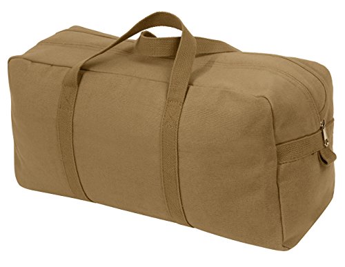 Rothco Canvas Tanker Style Tool Bag - Heavy-Duty Multipurpose Gear Carrier for Mechanics, Plumbers, Electricians, Athletes, Coyote Brown