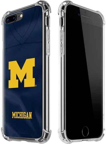 Skinit Clear Phone Case Compatible with iPhone 7/8 Plus - Officially Licensed University of Michigan M Logo Bold Design