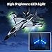 IOEDHW G1 RC Planes Glider, 2.4GHz 2CH Foam Remote Control Airplane with Light, Remote Control Aircraft with 6-axis Gyro Stabilizer, Easy to Fly, RC Jet Fighter Toys Gift for Kids and Beginner