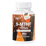 5-MTHF 1000μg - 365 Tabletten - 1mg pro Tablette - Calcium-L-Methylfolat - aktivierte Folsäure - Hochdosiert – 100% Vegan - Deutsche Produktion & Laborprüfung - NutriFair | Premium & Fair