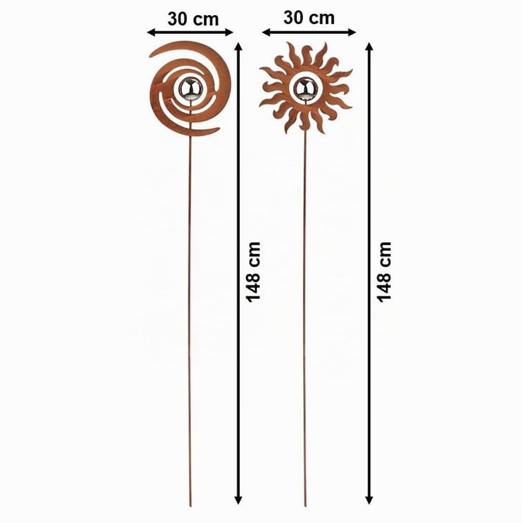 Kobolo Gartenstecker Mix Felix 2er Set Metall in Rostoptik