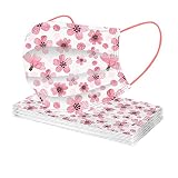 50 Pièces Masques jetables pour Adulte Visage Bandanas Masque Facial jetable pour Adulte Boucle d'oreille Industrielle à 3 Plis PM2.5 Vent Anti-Brouillard Protection antipoussière