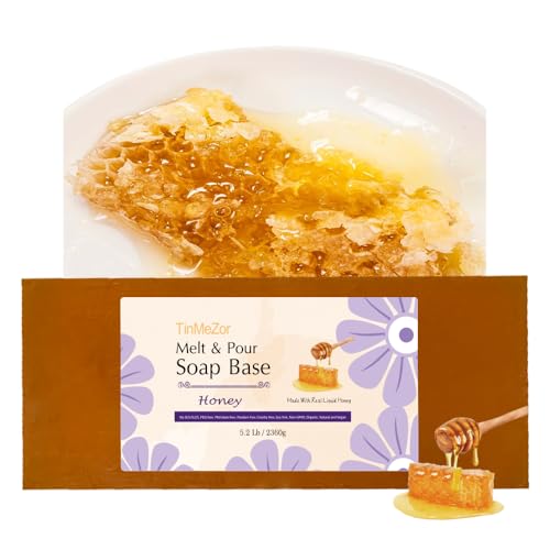 Honey Raw Soap Base Organic,Glycerin Bars to Make Homemade Soap Melt and Pour Soap Base - 5.2LB