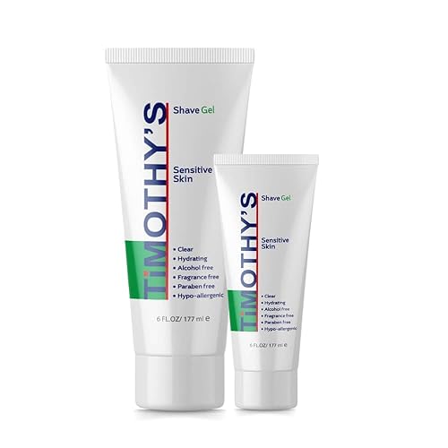 Miniatura 2 de Timothy's Gel de afeitado sin perfume de 3 oz. tamaño de viaje, sin alcohol, sin parabenos, sin fragancia, visibilidad clara y transparente, sin