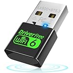 USB WiFi 6 Adapter for PC Desktop & Laptop, 900Mbps Dual Band 2.4/5GHz with Bluetooth 5.3, Nano Size Plug & Play, Windows 11/10 Driver-Free, Reconnect 7 Devices Simultaneously