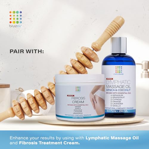 Image of Bruizex Wood Therapy Massage Tool, Lymphatic Drainage Massage Roller Stick - Leg, Back & Thigh Muscle Roller for Post Liposuction & Fibrosis Treatment, 360 Lipo, Tummy Tuck & BBL, Lipo Foam