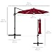 Best Choice Products 10ft 360-Degree LED Cantilever Offset Hanging Market Patio Umbrella w/Easy Tilt - Burgundy