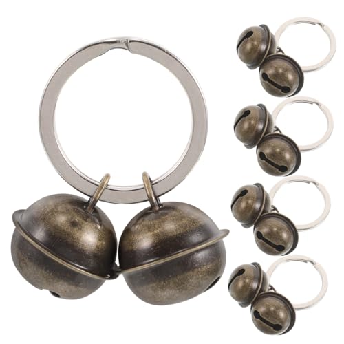 FONDOTIN 5Pcs Pet Bell Pendant for Dogs and Cats Distinct Sound Training Bells Decorative Collar Accessories DIY Craft Ornaments for Pet Tracking and Keychain Use
