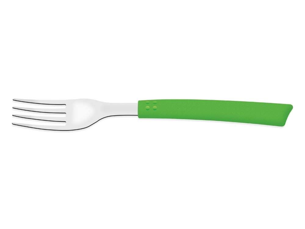 TramontinaBrisa Stainless Steel Table Fork with Green Polypropylene Handle