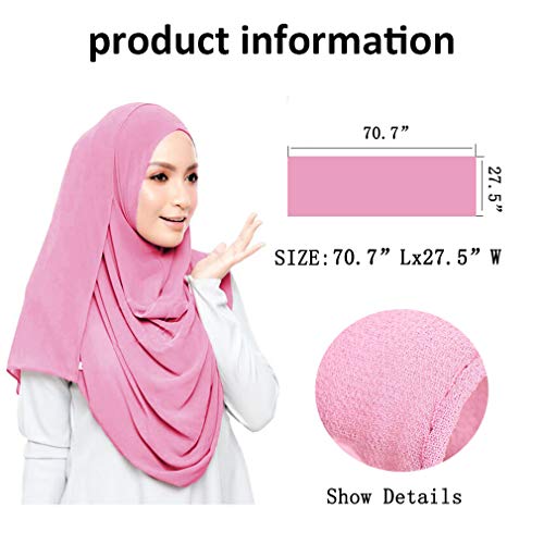 Image of LMVERNA Solid Color Bubble Chiffon Scarf for Women Fashion Soft Hijab Long Scarf Wrap Scarves